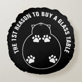 Cojín Redondo 1.ª razón para comprar una mesa de vidrio divertid