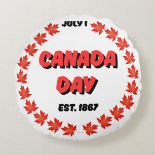 Cojín Redondo 1 de julio Día de Canadá Este. 1867