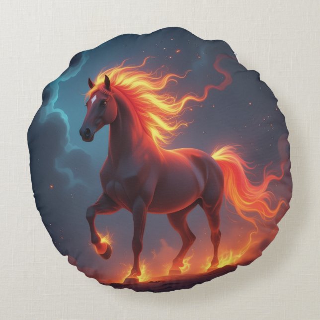 Cojín Redondo „2026 – Das Jahr des Feuerpferds“ (Reverso)