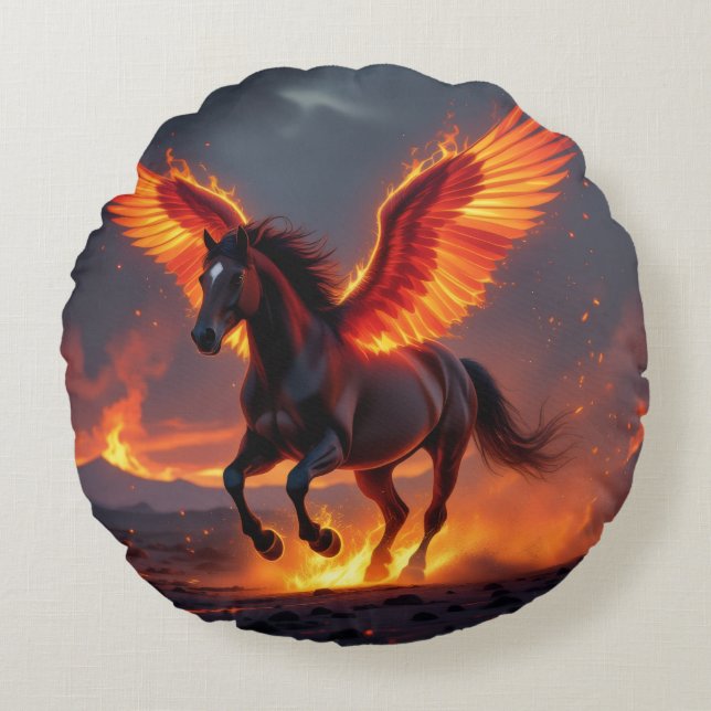 Cojín Redondo „2026 – Das Jahr des Feuerpferds“ (Anverso)