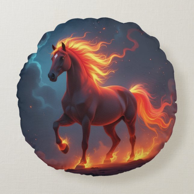 Cojín Redondo „2026 – Das Jahr des Feuerpferds“ (Anverso)