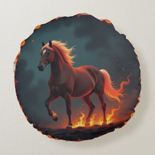 Cojín Redondo „2026 – Das Jahr des Feuerpferds“8 (Reverso)