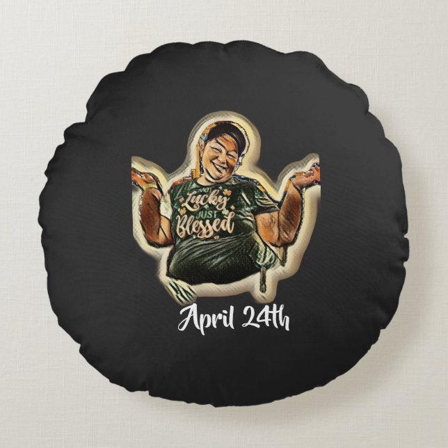 Cojín Redondo 24 de abril (Anverso)