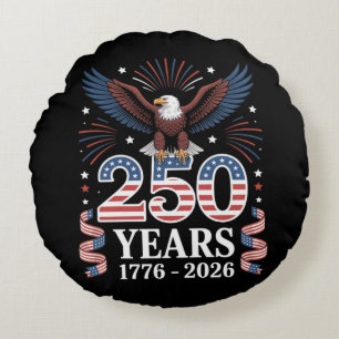 Cojín Redondo 250 Aniversario EE. UU. 1776 2026 Águila Patriótic