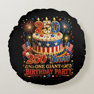 Cojín Redondo 250 años un cumpleaños gigante 250 aniversario EE.