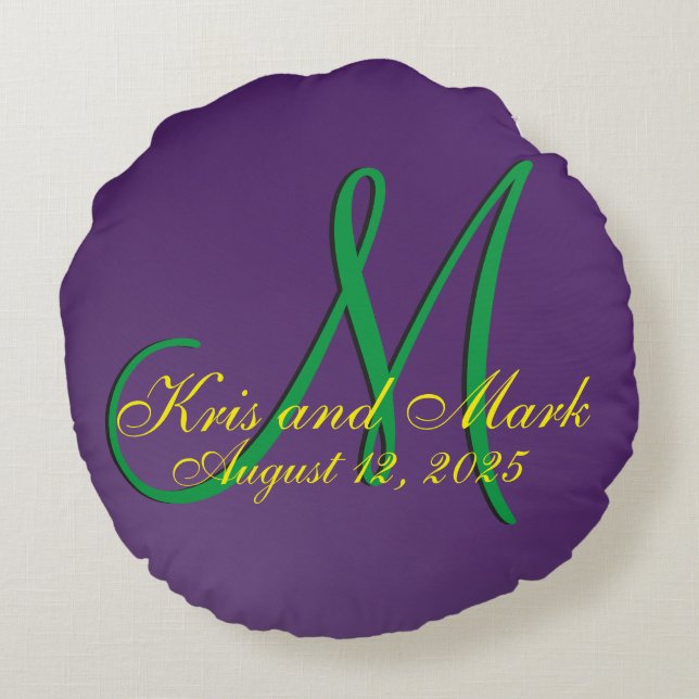 Cojín Redondo 3.ª Ametista Monograma (Reverso)