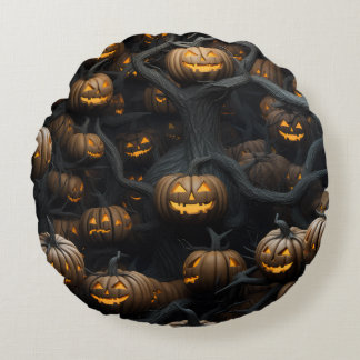 Cojín Redondo 3d halloween pumpkins pattern
