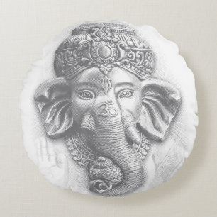 Cojín Redondo 3d Señor Ganesha - Om