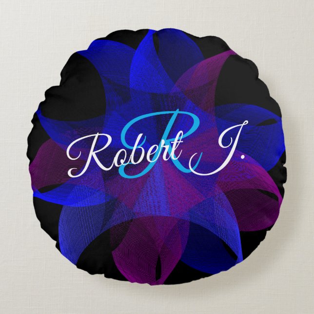 Cojín Redondo 3D To 2D Geometric Cylinder Ring Round Pillow (Anverso)