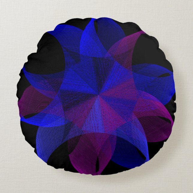 Cojín Redondo 3D To 2D Geometric Cylinder Ring Round Pillow (Anverso)