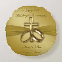 Cojín Redondo 50 Aniversario de Oro Religioso