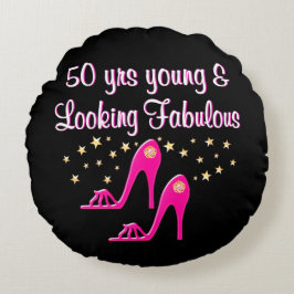 COJÍN REDONDO 50 Y FABULOSA REINA DE ZAPATOS