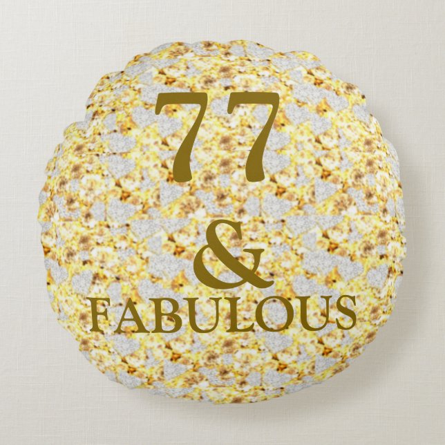 Cojín Redondo 77 cumpleaños (Anverso)