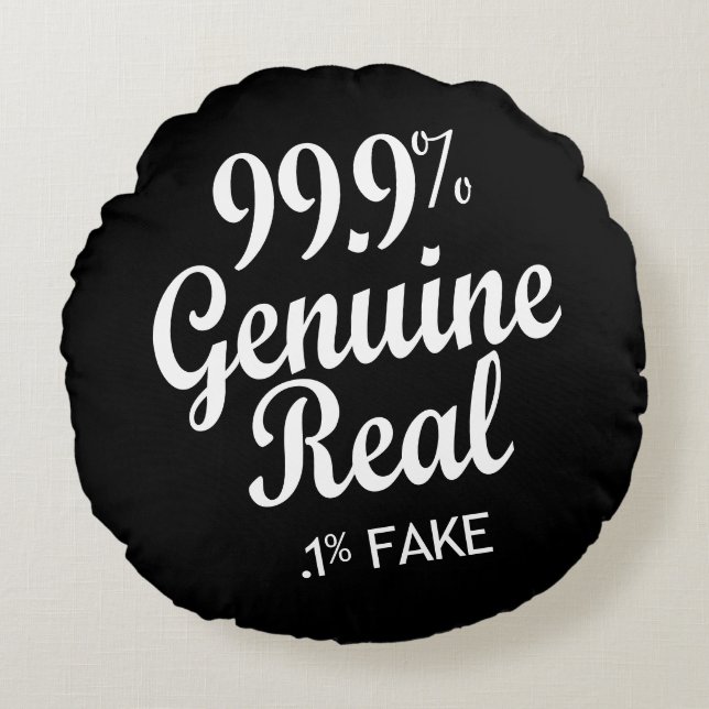 Cojín Redondo 99.9% real genuino.1% falso (Anverso)