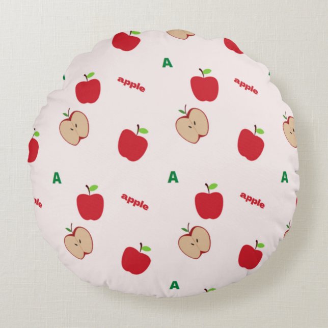 Cojín Redondo A es para manzana rosa (Anverso)
