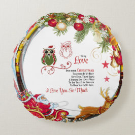 Cojín Redondo A mi amor Uno más Navidades juntos