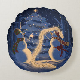 Cojín Redondo A Snowman Christmas