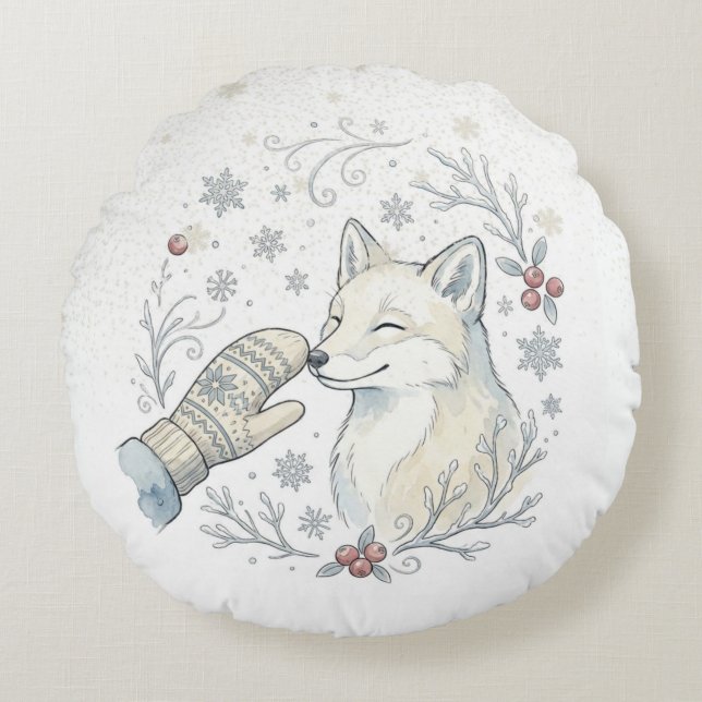 Cojín Redondo A Tender Winter Boop (Anverso)