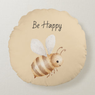 Cojín Redondo Abeja Feliz