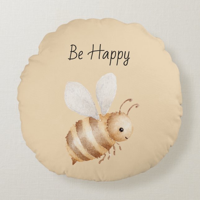 Cojín Redondo Abeja Feliz (Anverso)