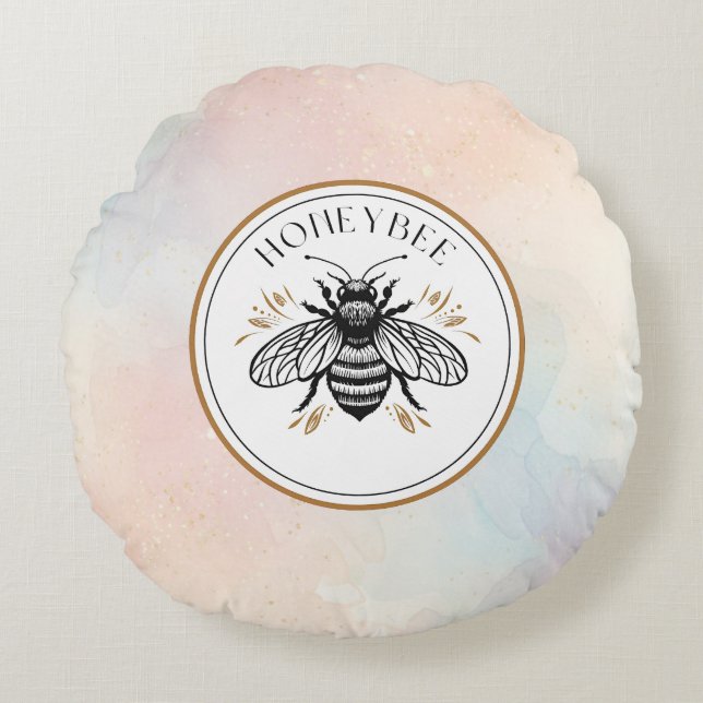 Cojín Redondo Abeja Melífera (Anverso)