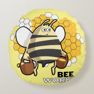 Cojín Redondo abeja trabajando