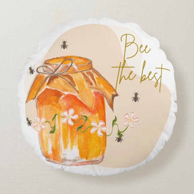 Cojín Redondo abejar lo mejor (Anverso)