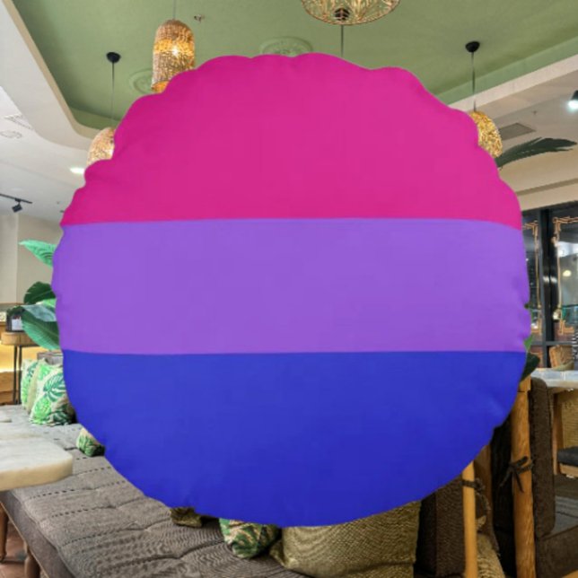 Cojín Redondo Abrazo redondo de orgullo de Bi (Subido por el creador)