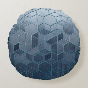 Cojín Redondo Absorción geométrica de hexagones en un relieve az