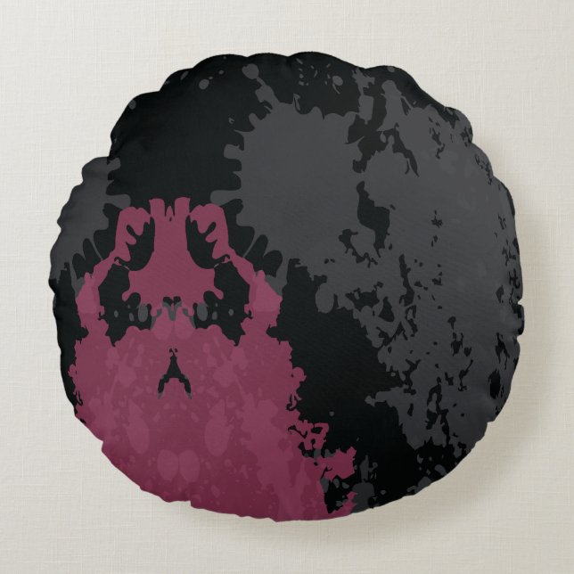 Cojín Redondo Abstracciones coloridas: Una fusión de salpicadura (Anverso)