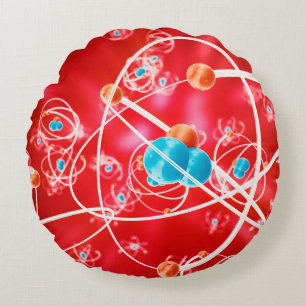 Cojín Redondo Abstract atom background, Chemistry model of molec