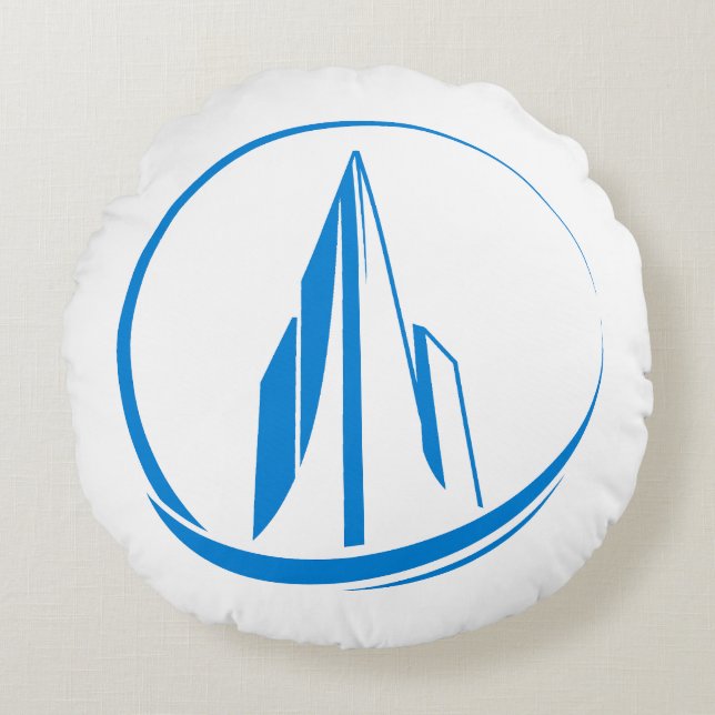 Cojín Redondo Abstract Building Peak Cityscape Circle (Anverso)