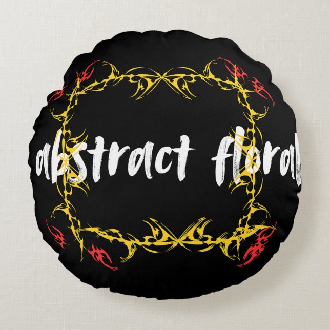 Cojín Redondo Abstract Floral Art Design | Modern Flower  (Anverso)