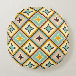 Cojín Redondo Abstract geometric pattern with diamond shapes