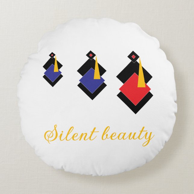 Cojín Redondo Abstract Geometric Women Throw Pillow – Modern Min (Anverso)