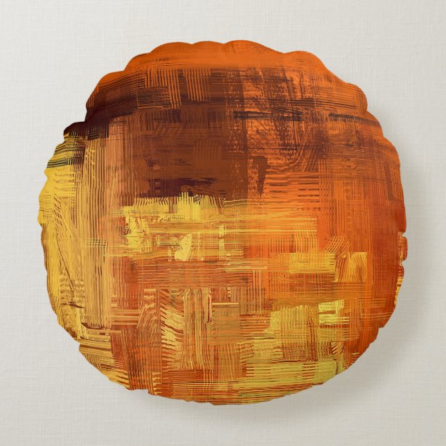 Cojín Redondo Abstract texture. 2d illustration. Expressive hand (Anverso)