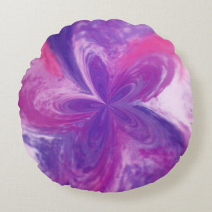 Cojín Redondo Abstracto Pintado Fantasía Flor acuarela