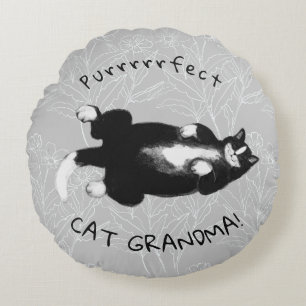 Cojín Redondo Abuela de gatos perfecta