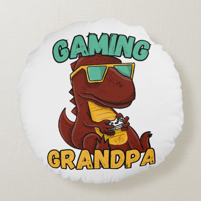 Cojín Redondo Abuelo Gamer (Reverso)
