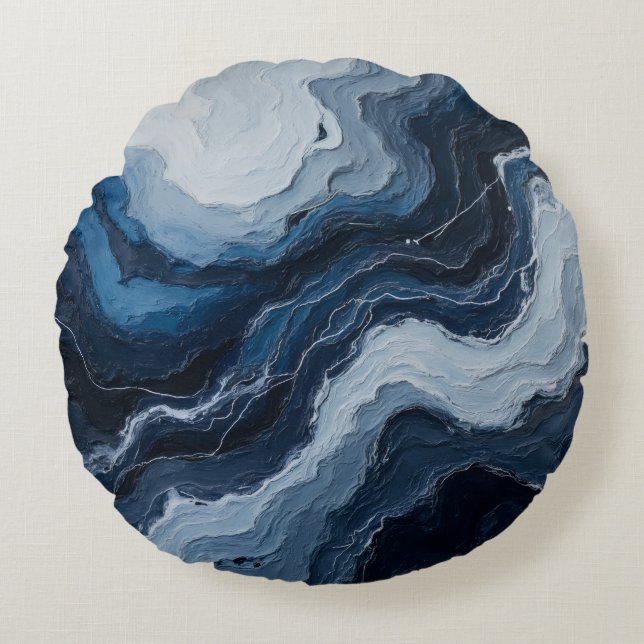 Cojín Redondo "Abyssal Flow" (Anverso)