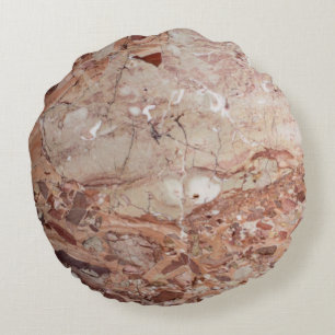 Cojín Redondo acabado de mármol de guijarro pétreo rojo borgoña