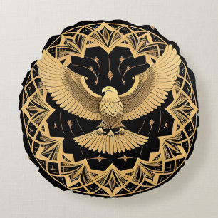 Cojín Redondo Accent decor para hogar masculino Águila Dorada Au
