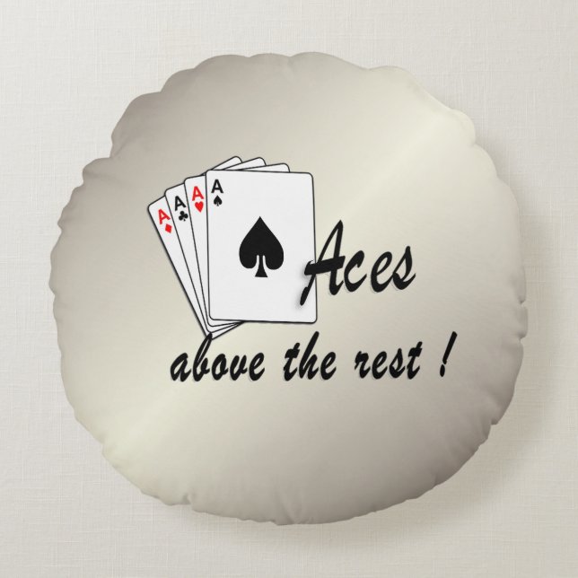 Cojín Redondo Aces por encima del resto del oro de la antigua (Anverso)