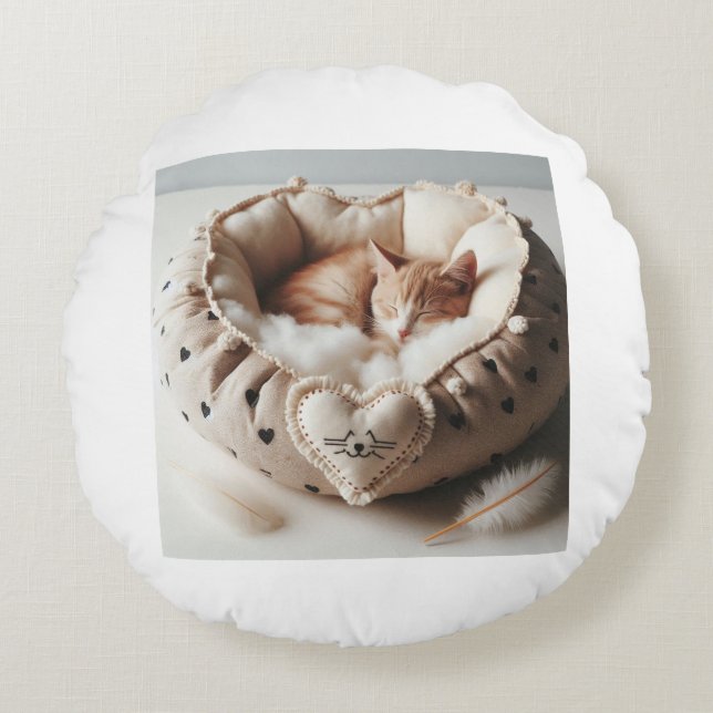 Cojín Redondo Acogedor Haven Mascota Pillow Bed" (Anverso)