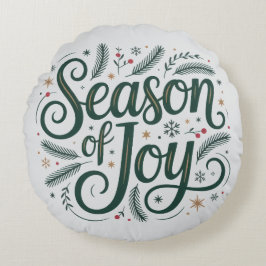 Cojín Redondo Acogedores Navidades Niños Pillow | Decoración fes