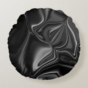Cojín Redondo Acos curvos negros y grises sobre fondo oscuro