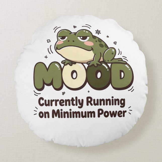 Cojín Redondo Actualmente funcionando con Frog Tee de potencia m (Anverso)