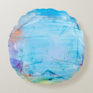 Cojín Redondo acuarela abstracta de arte de fondo