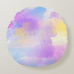 Cojín Redondo acuarela abstracta de arte de fondo