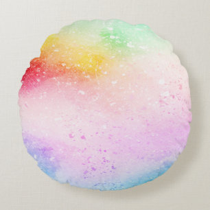 Cojín Redondo acuarela abstracta de arte de fondo